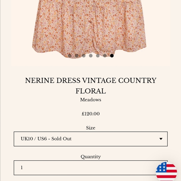 Meadows Nerine Dress Vintage Country Button US 6 SOLD OUT! - Picture 5 of 5